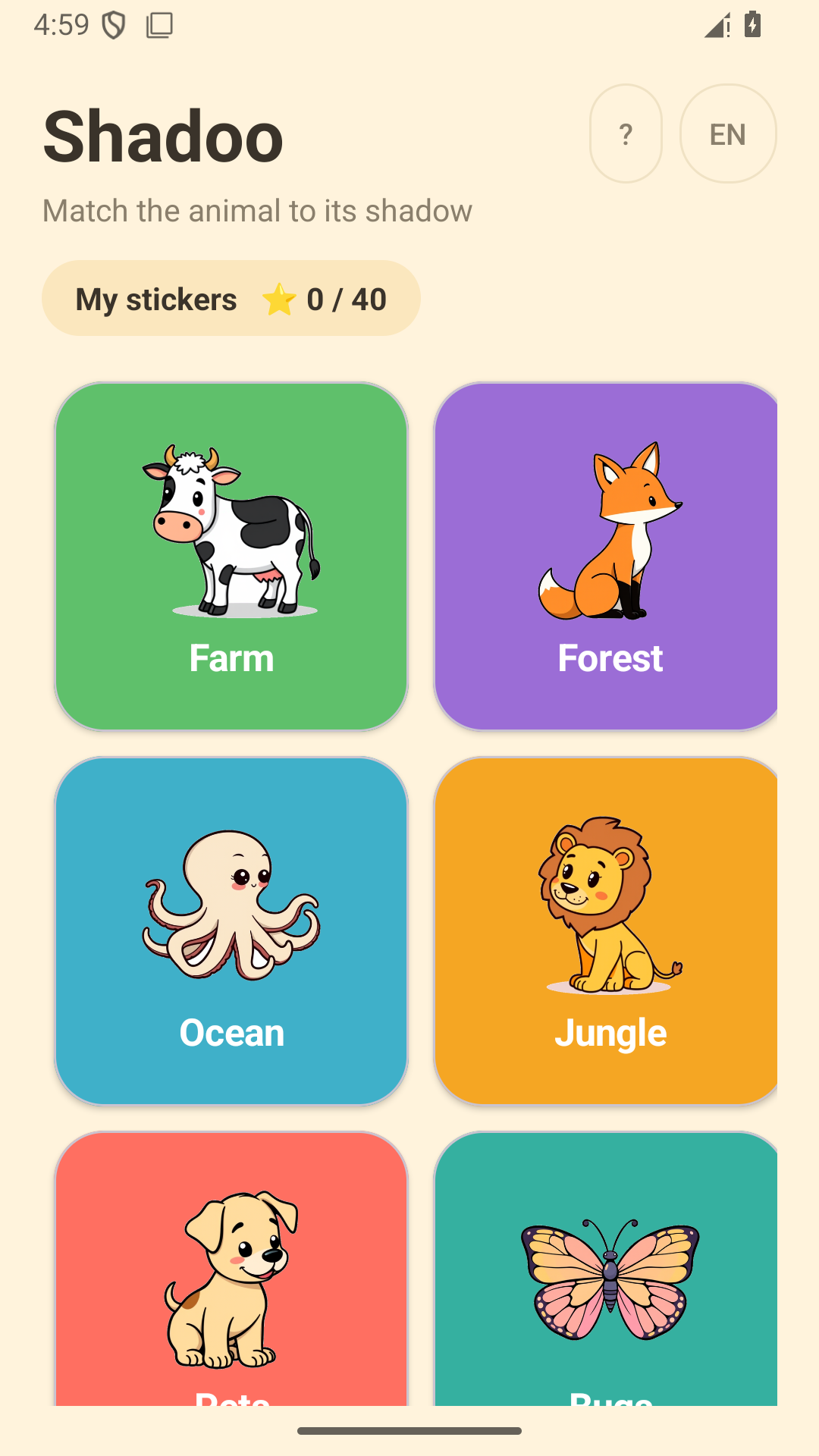 Kids Matching Game - Shadoo